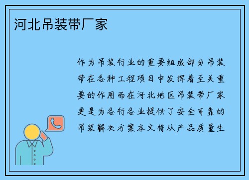 河北吊装带厂家